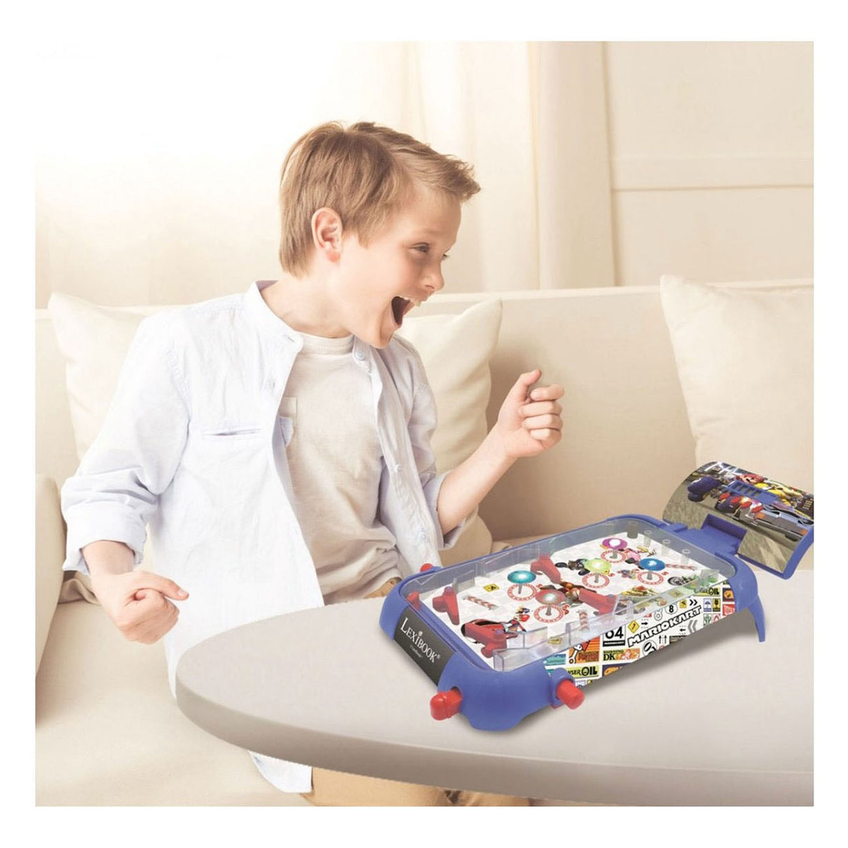 Lexibook Mario Kart elektronischer Tisch-Flipper mit tollem Design, Sounds, Beleuchtung und digitalen Partituren, um alleine zu spielen oder Ihre Freunde herauszufordern.