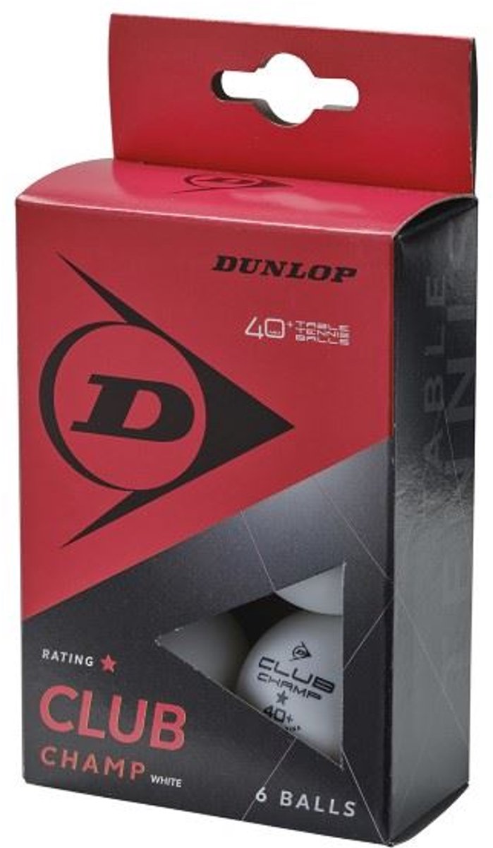 Dunlop - 40+ club champ - wit- 6 tafeltennisballen