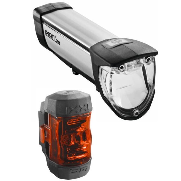 Busch Müller Beleuchtungsset Busch und Müller Ixon Core + Ixxi Rücklicht USB wiederaufladbar 50 Lux – Schwarz Silber