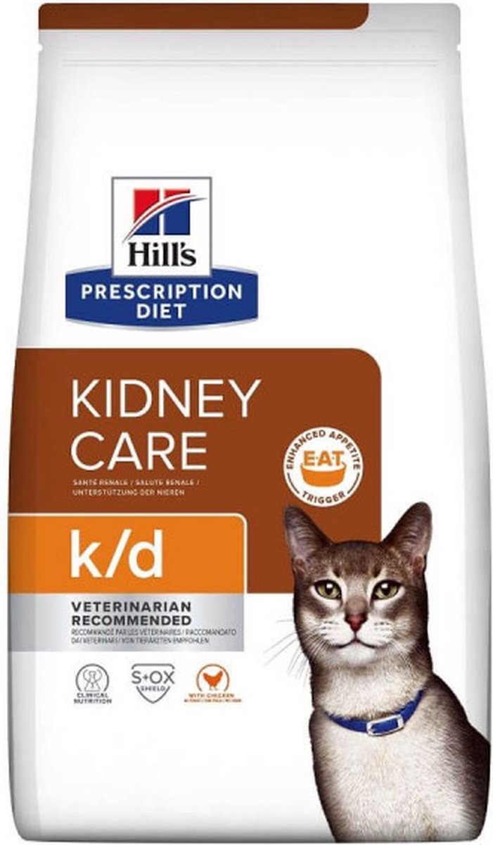 Hill's prescription diet k d kidney care - kattenvoer - kip - 3 kg - ondersteuning van de nierfunctie - dieetvoeding voor volwassen katten