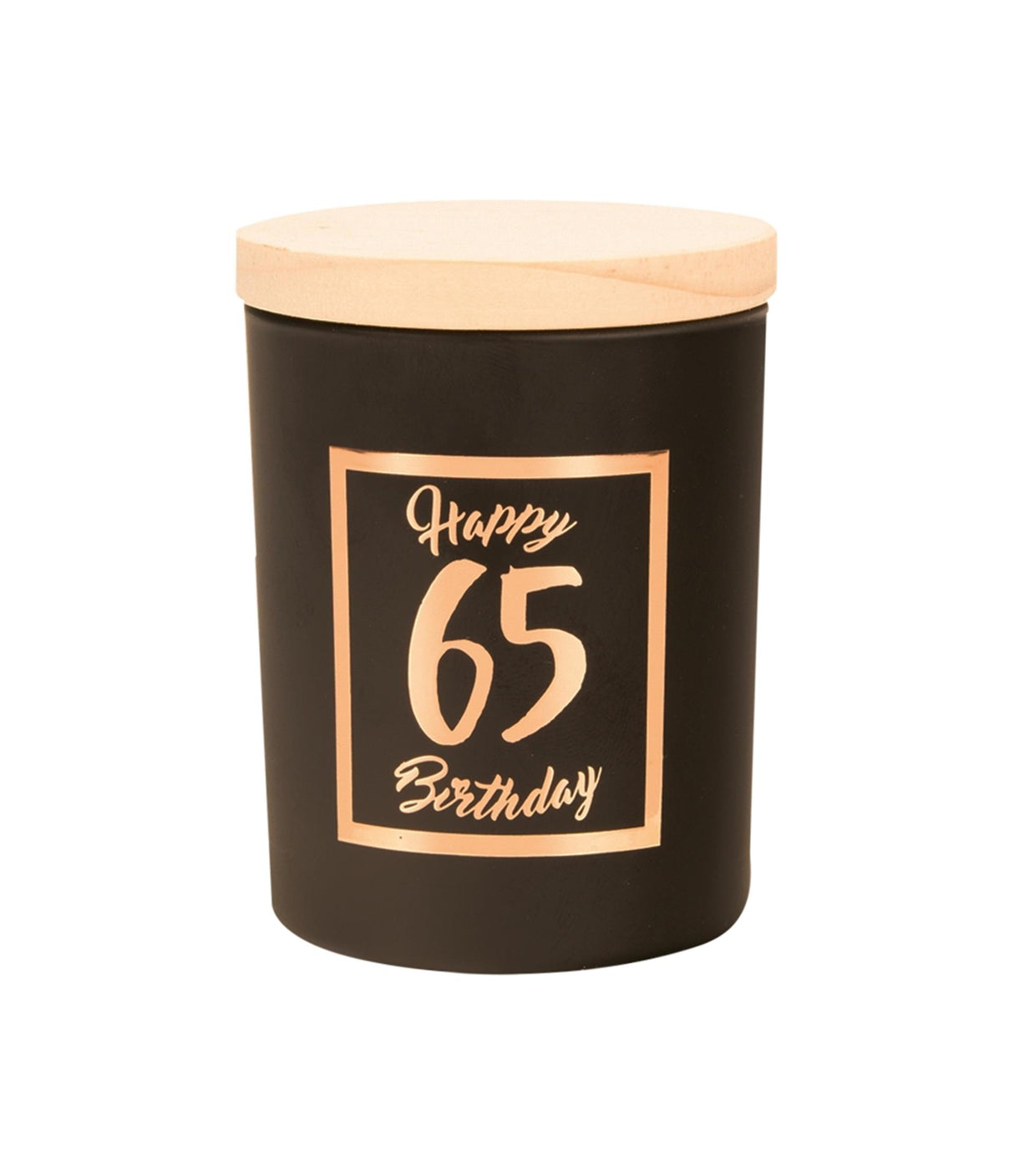 Paperdreams Duftkerze klein rosa schwarz – 65 Jahre
