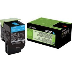 Tonercartridge lexmark 80c2sc0 cyaan