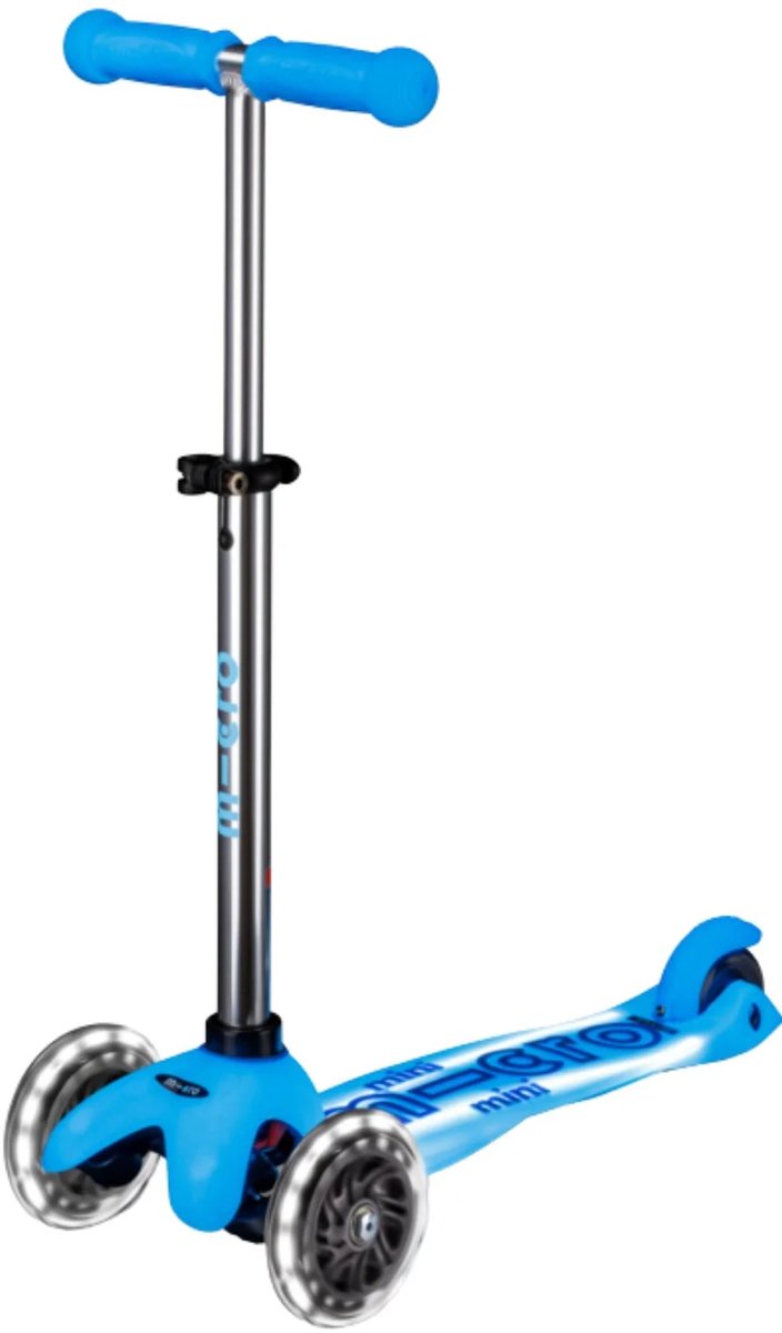 Micro mini step deluxe glow plus led | step scooter in de kleur arctic blauw voor kinderen van 2 tot 6 jaar | max 50 kg