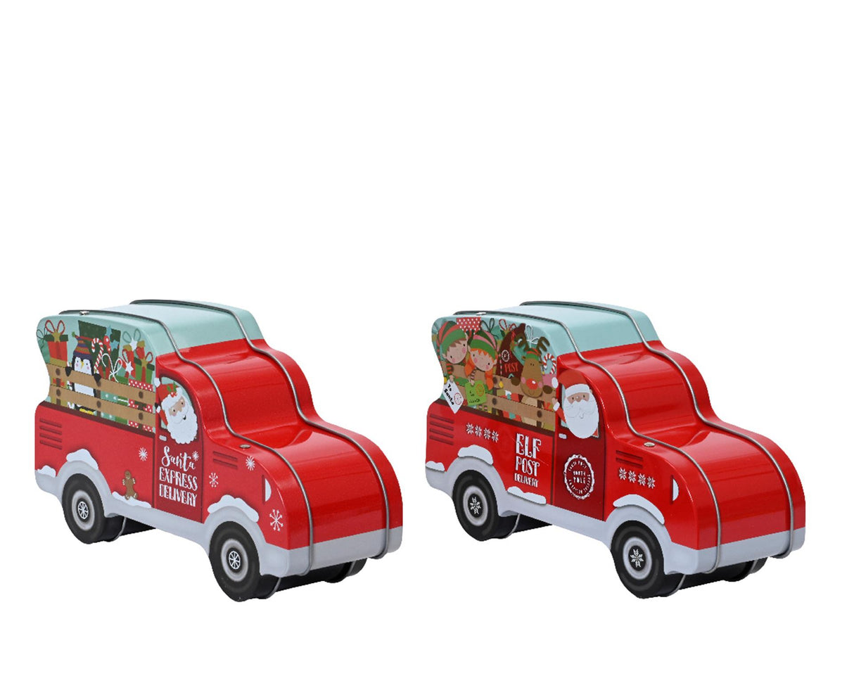 Lumineo Aufbewahrungs-Blechtransporter mit Weihnachtsmann