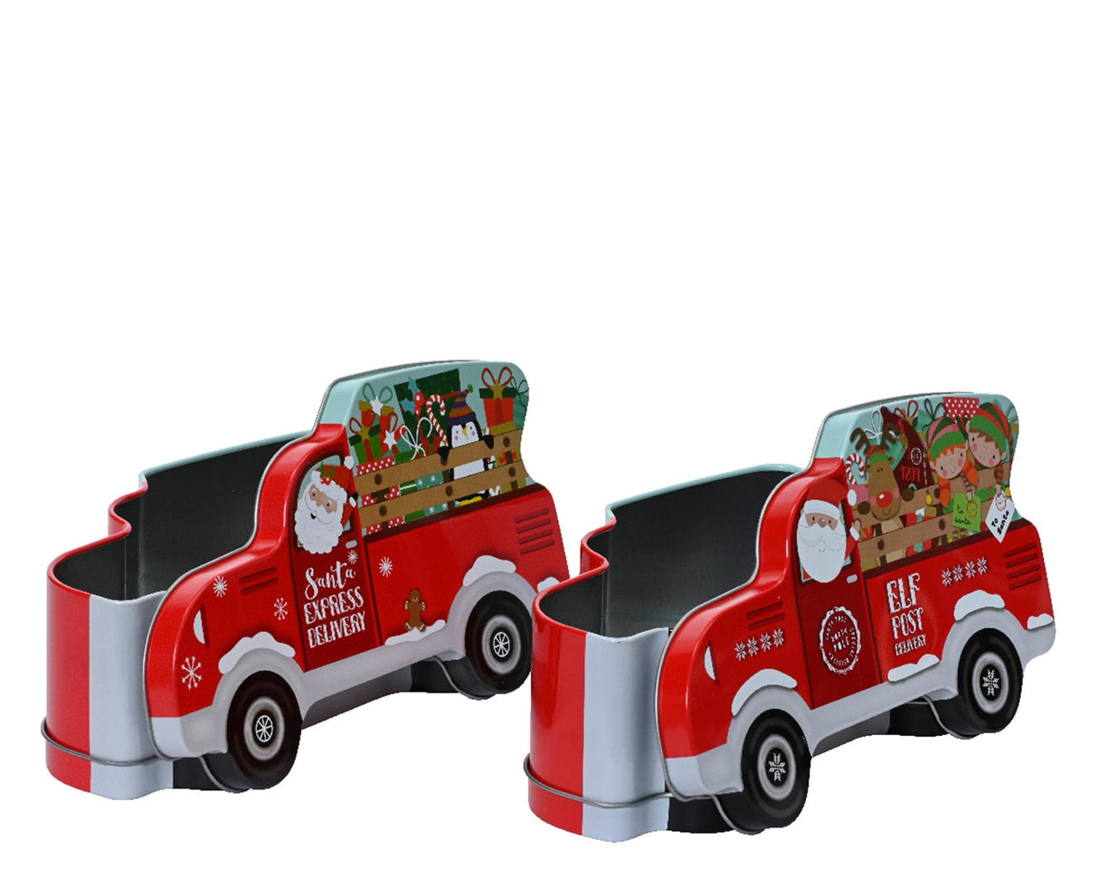 Lumineo Aufbewahrungs-Blechtransporter mit Weihnachtsmann