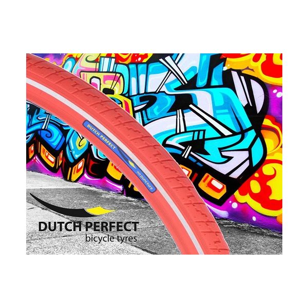 Niederländische Reifen von Niederländisch perfekt 28 x 1,40 40-622mm Anti-Leak Rot mit Reflexion