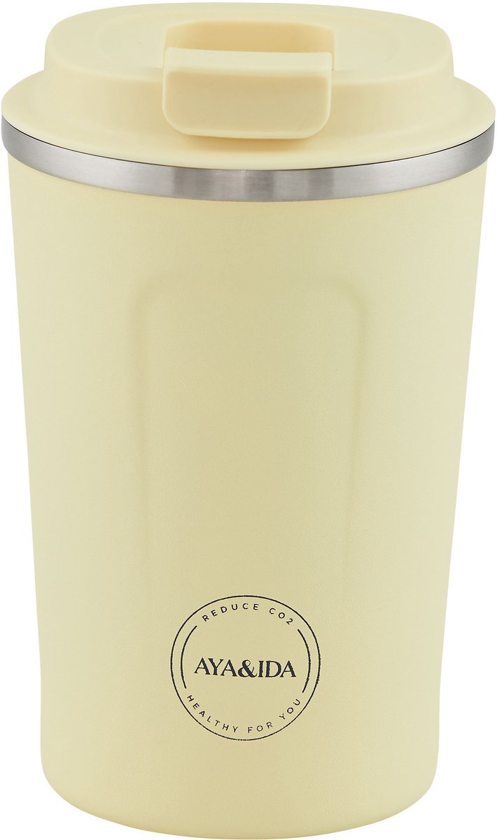 Aya ida aya ida - cup2go - Kaffeetasse - Coffee to go - Reisebecher - zum Mitnehmen - 380ml - Buttergelb