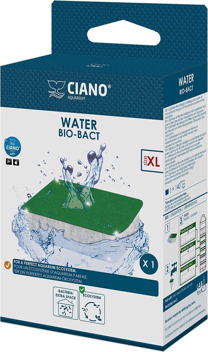Ciano - Aquarium-Filtermaterial - Fische - Wasser Bio Bact XL - 9,8x8x3,3cm - 1Stk