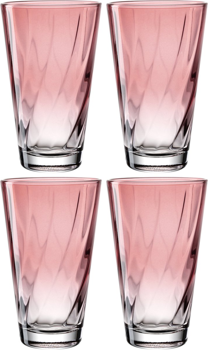Leonardo Twist Trinkglas 300ml Rose - Set 4