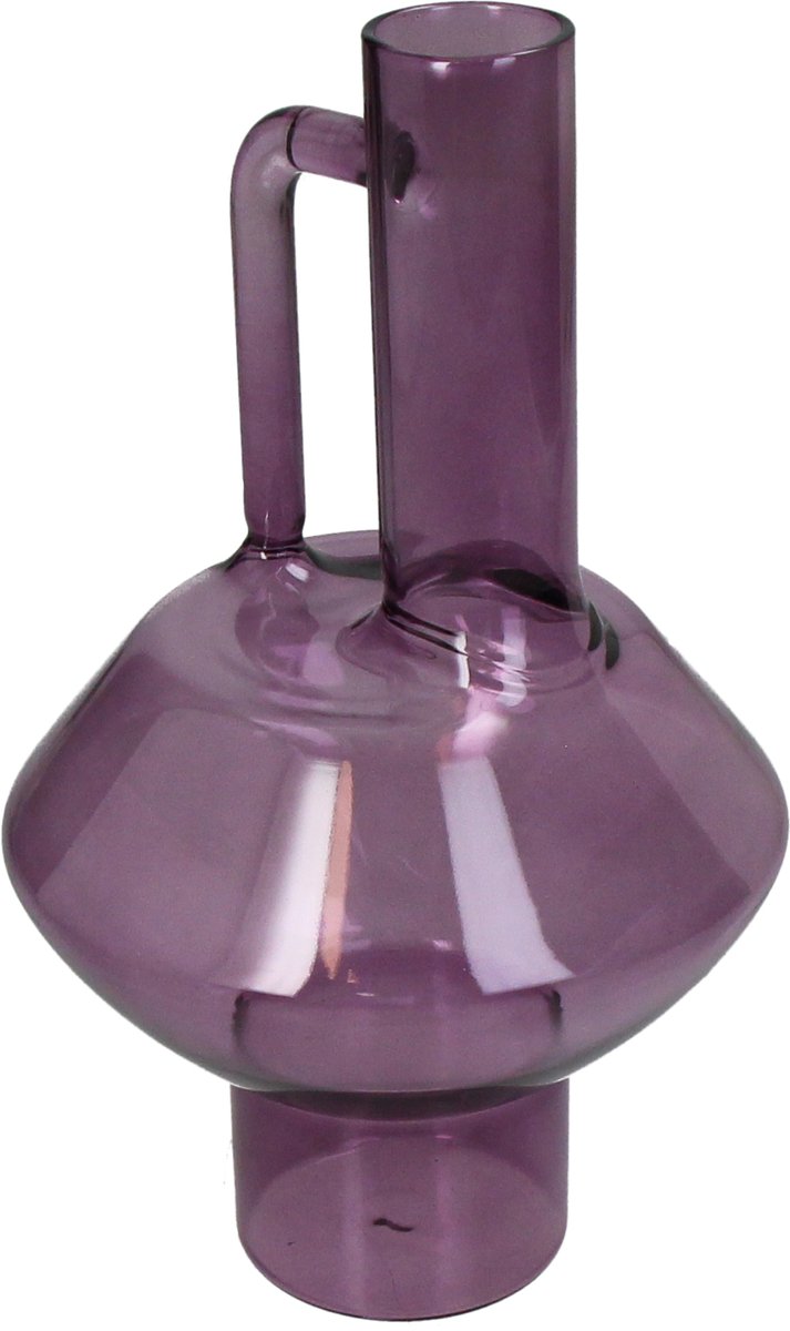 Hd collection vaas glas lila 12,7x12,7x21,5cm