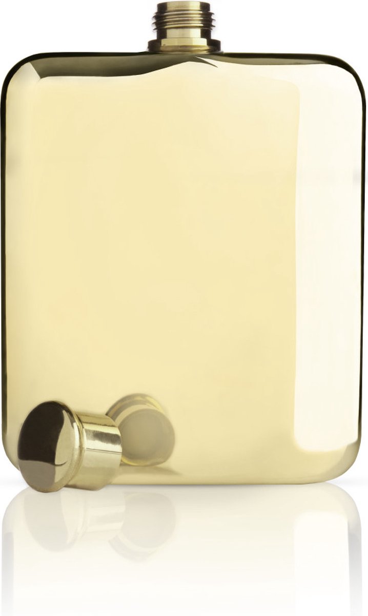 Viski-Flachmann – 177 ml – Edelstahl – 14 Karat vergoldet