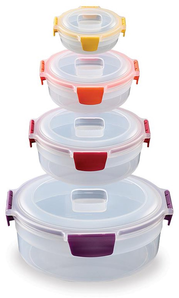 Joseph Joseph Nest Lock 4-teiliges Frischhaltedosen-Set, rund, mehrere Größen