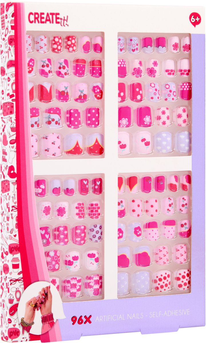 Erstelle es! Kunstnägel selbstklebend Maxi-Set, 96-tlg