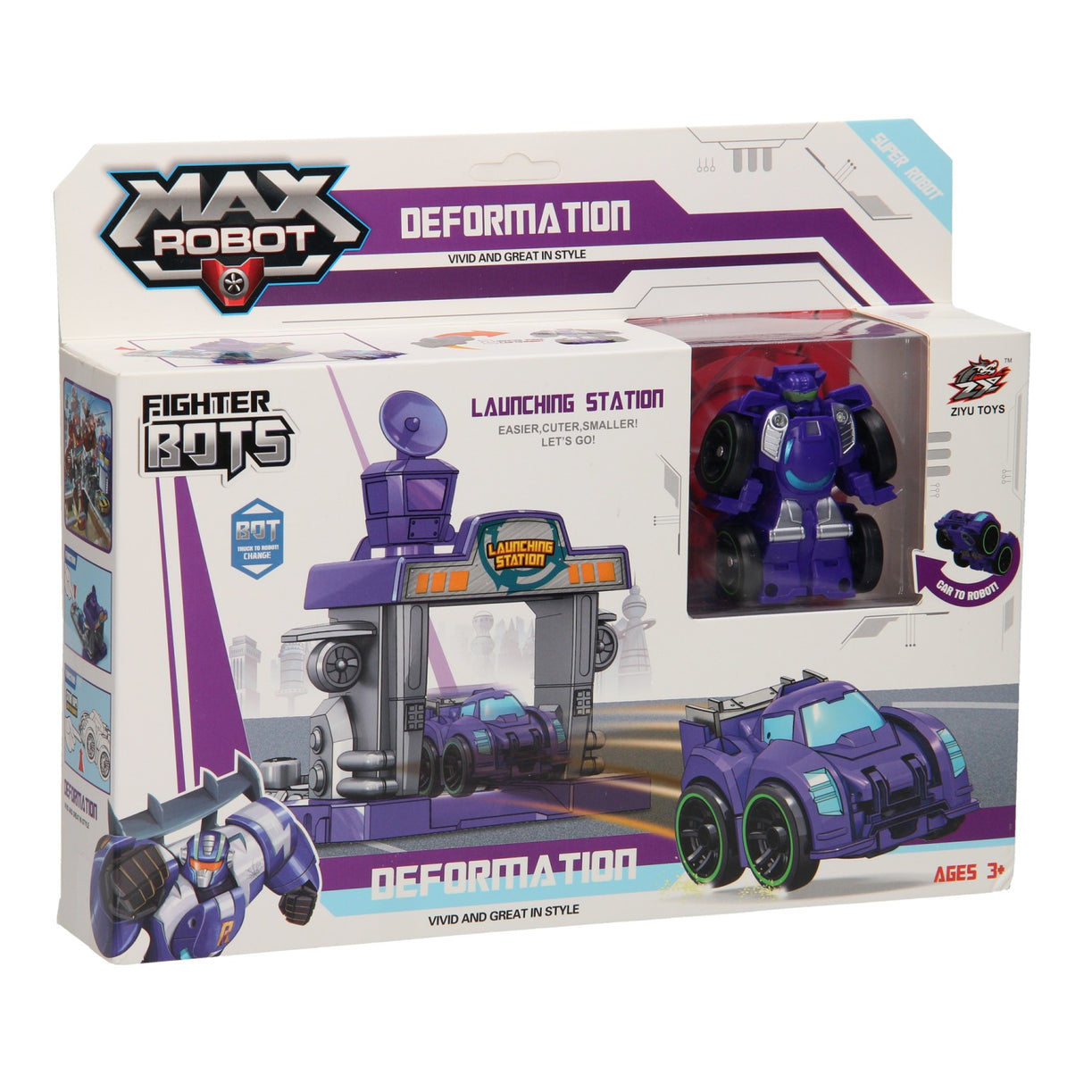 Max Roboter Max Roboter Transforming Set Launchbaan Purple