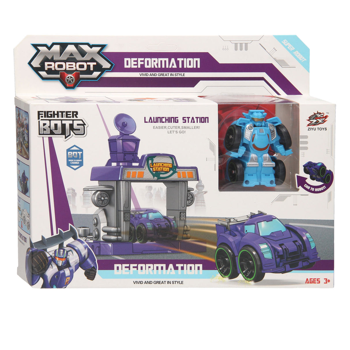 Max Roboter Max Roboter Transforming Set Launchbaan Purple
