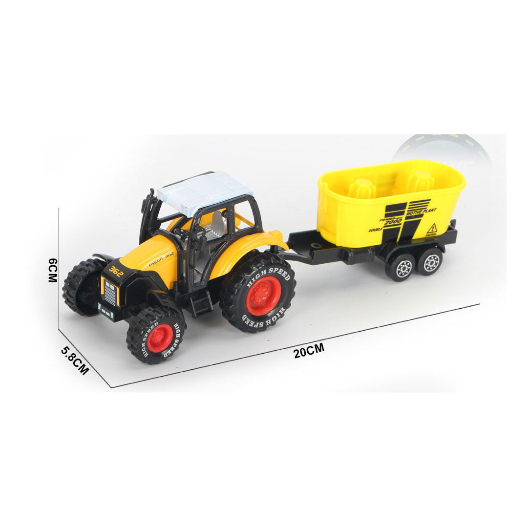 Traktor aus Druckguss mit Anhänger und Rückziehfunktion