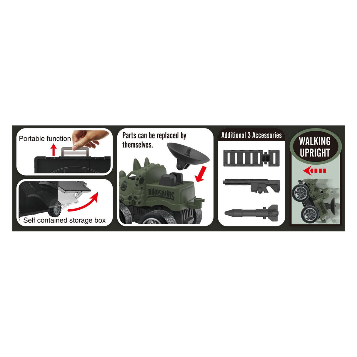Dino-Transporter mit Monstertrucks
