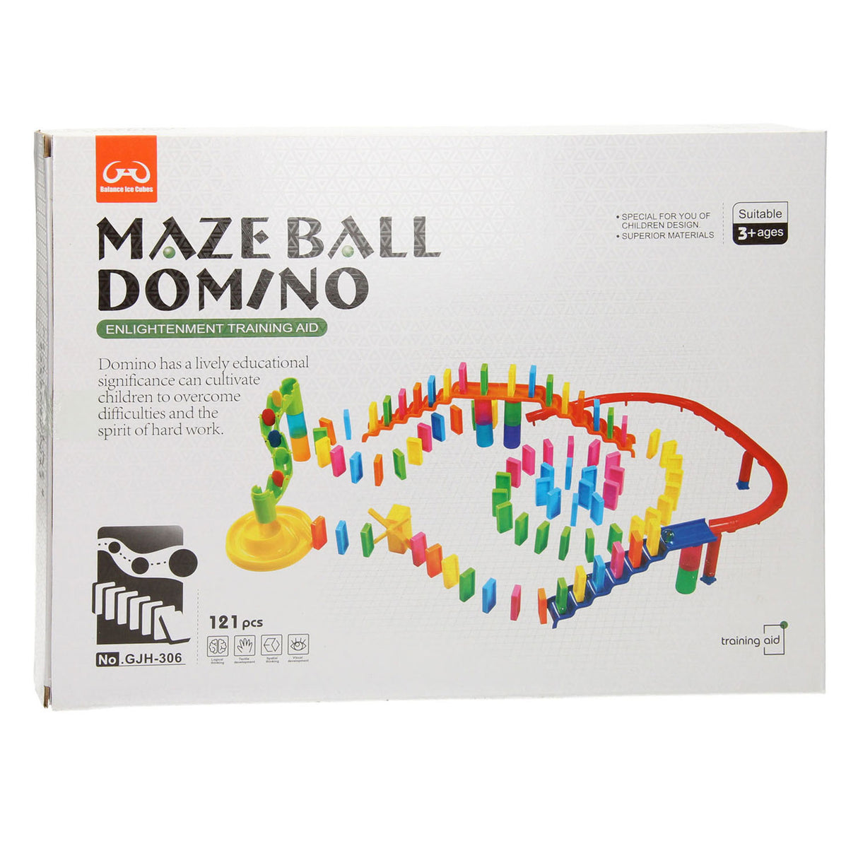 Marmorbahn-Domino-Set, 121-teilig.