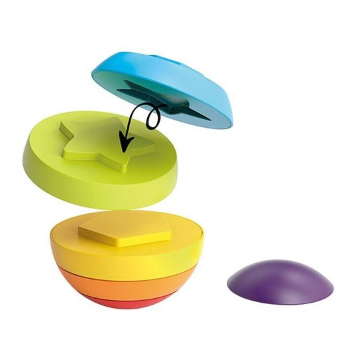 Toi-toys kleine Sterne Stapelturm Puzzleball 6-teilig