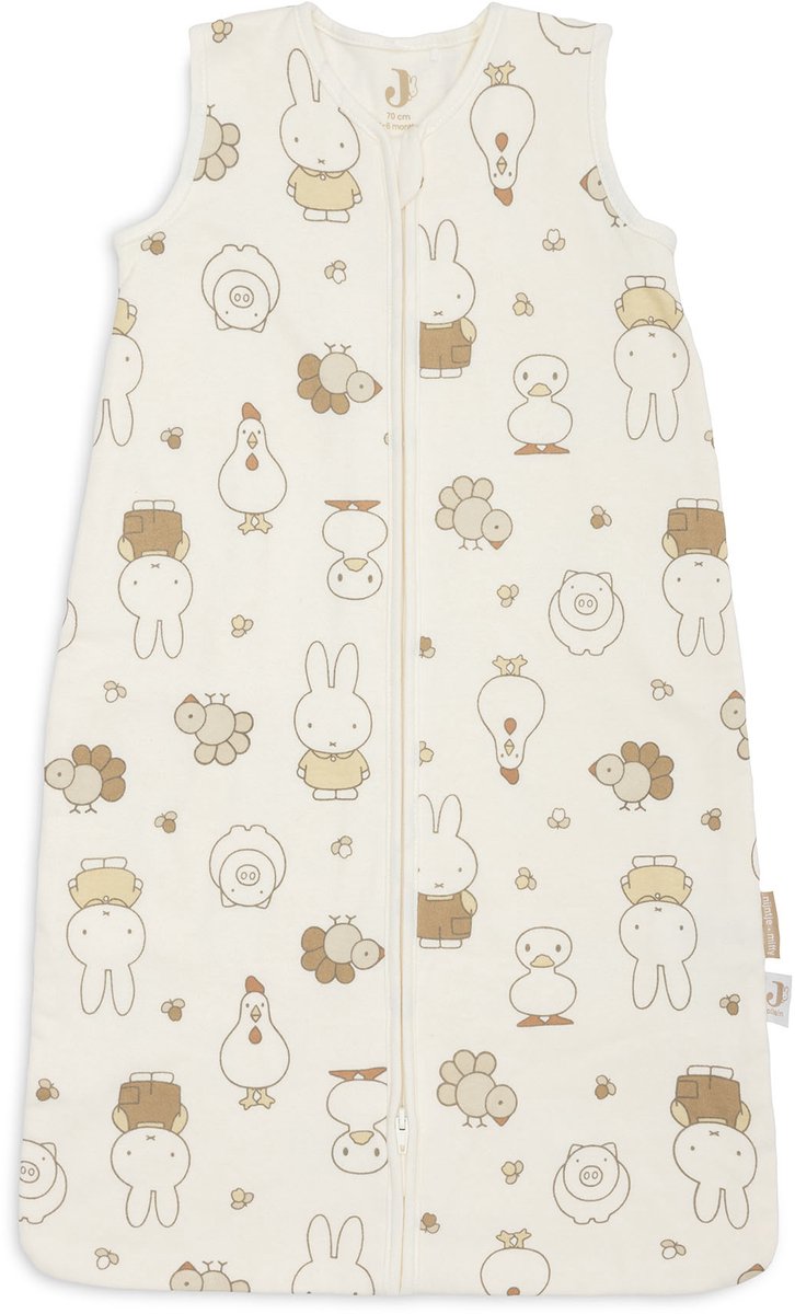 Jollein slaapzak baby mouwloos 70cm - jersey - miffy family farm