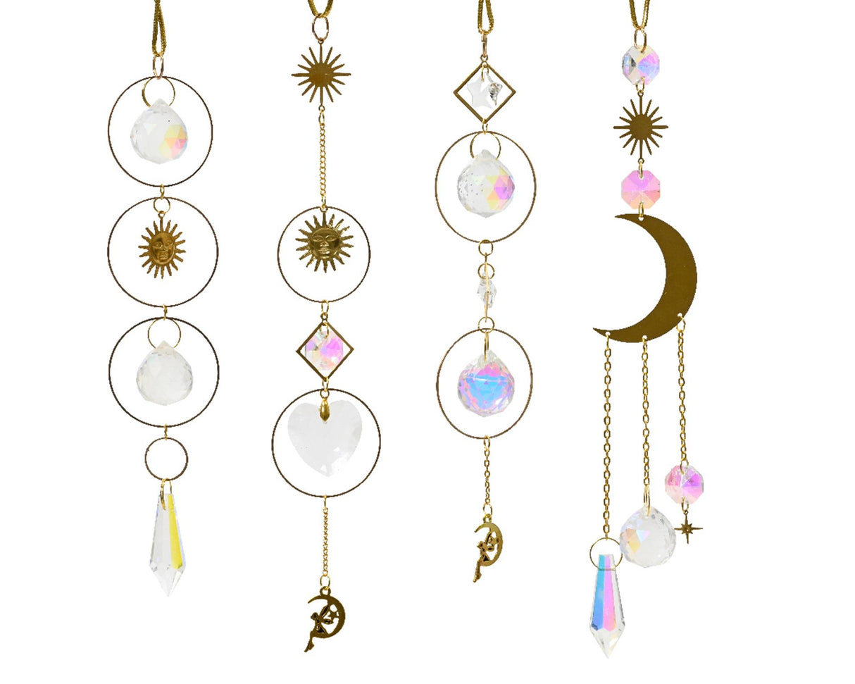 Decoris Hängedekoration aus Metall mit Sonne und Mond gold
