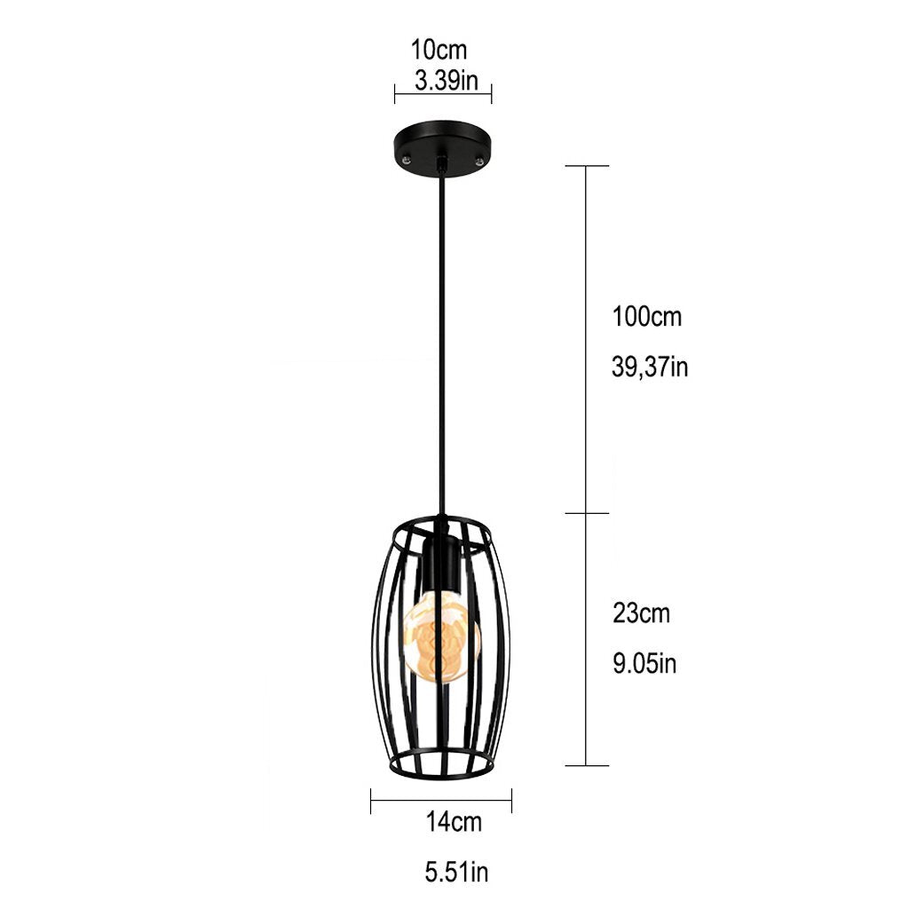Homestyle Pro Homestyle MK011-B Industrielle Hängelampe 14x23 cm Schwarz Metall