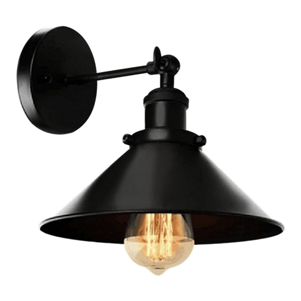 Homestyle pro mk023-b industrielle Wandleuchte 22 cm aus schwarzem Metall