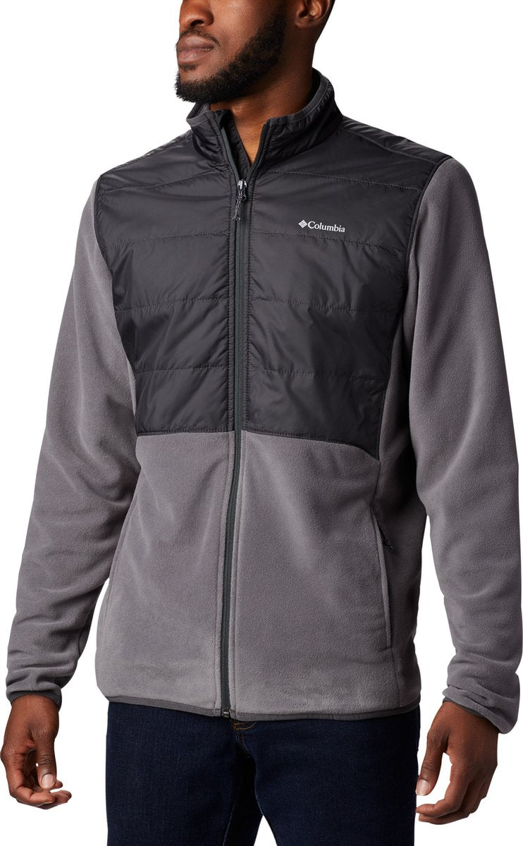 Columbia Basin Butte™ Full Zip Fleece II Outdoor-Weste für Herren – Stadtgrau, Schwarz – Größe S