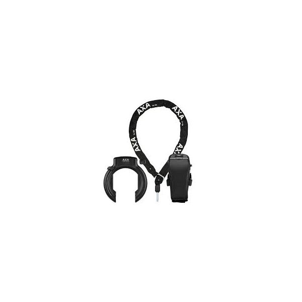 Axa ringslot imenso xl retractable met ulc130 insteekketting en zadeltasje - zwart