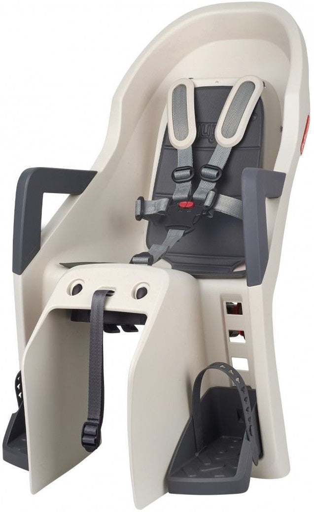 Polisport Kindersitz hinter Guppy Maxi+ mit Trägerbestätigung (CFS) Creme grau