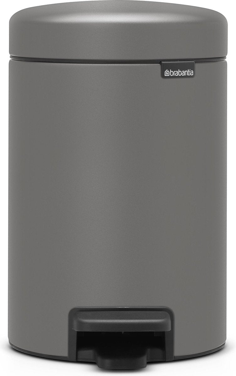 Brabantia Newicon Abfallbehälter – 3 Liter – Badezimmer – Mineralbetongrau
