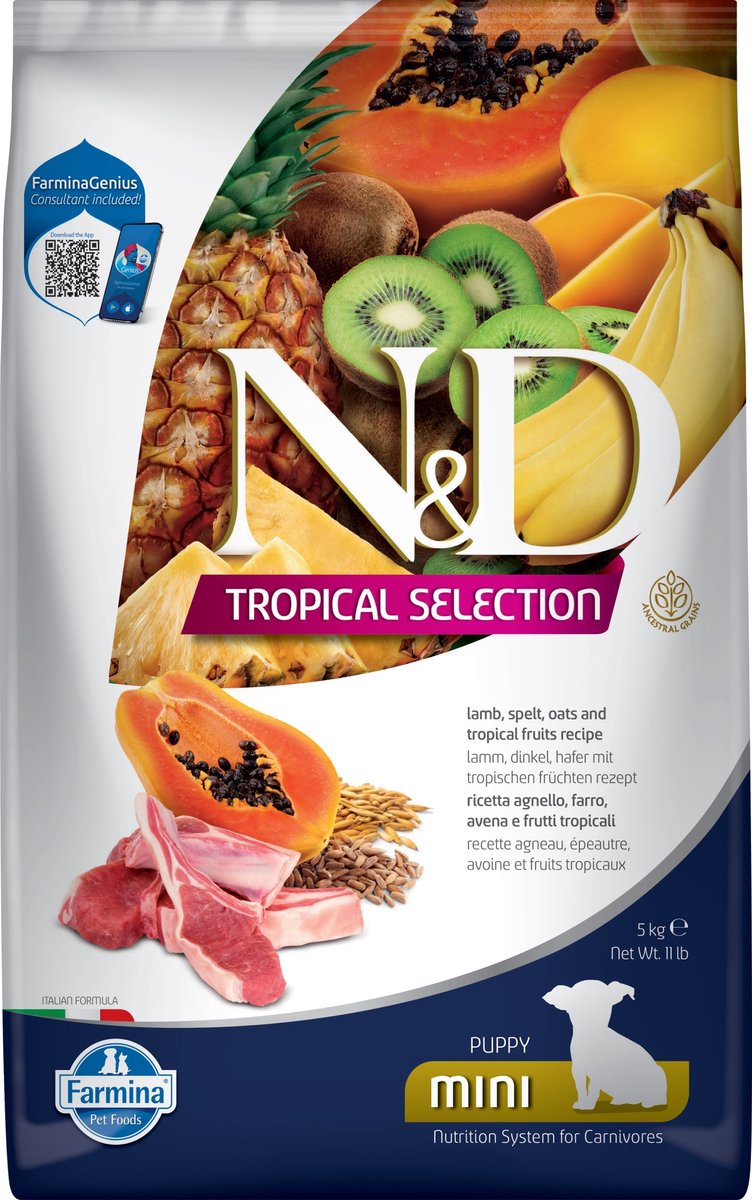 Farmina und Tropical Welpenfutter Lamm kleine Rassen 5 kg