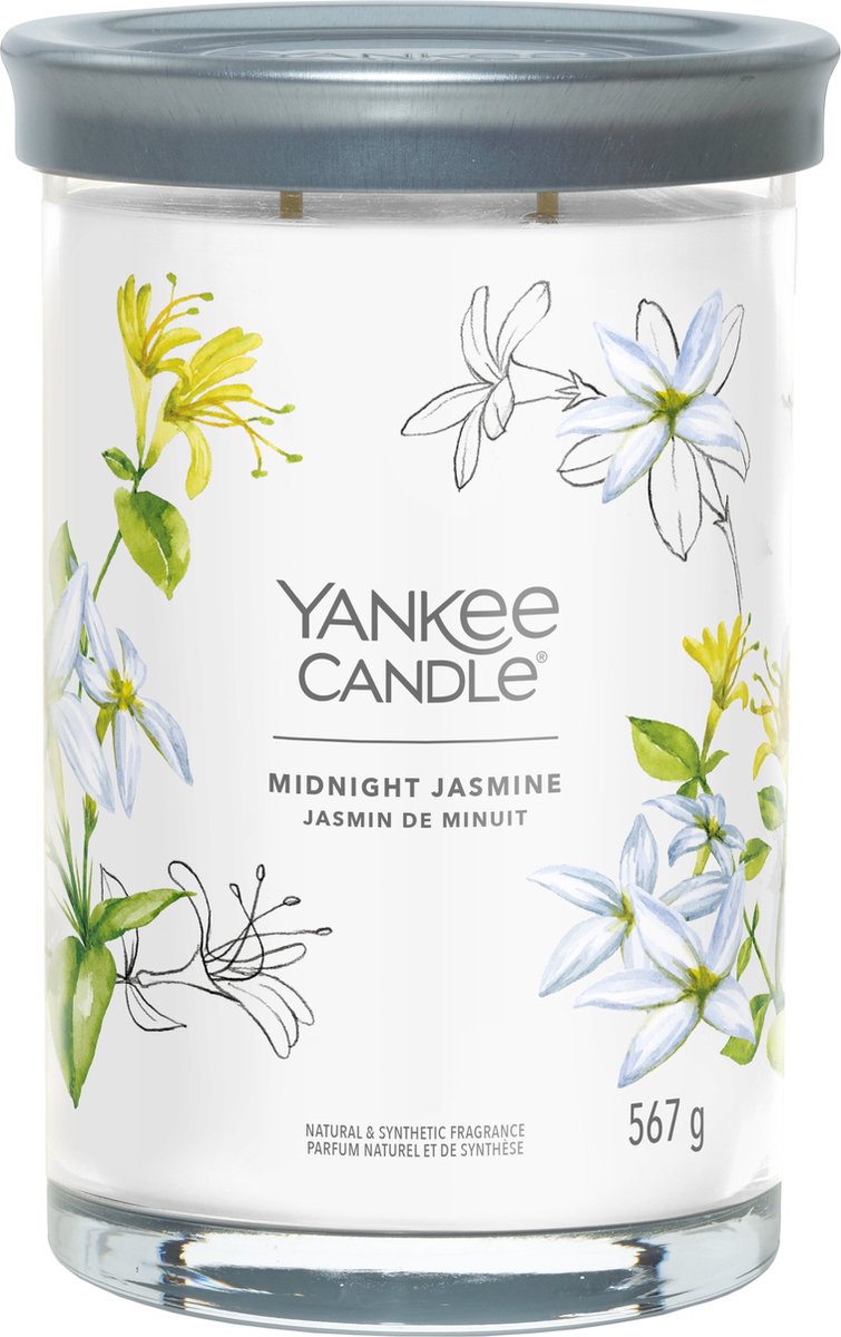 Yankee Candle – Midnight Jasmine große Duftkerze im Glas – 100 Brennstunden – zwei Dochte
