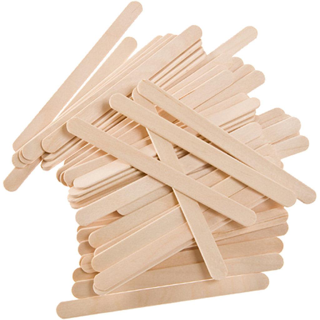Creativ Company Eisstiele, L: 11,4 cm, B: 10 mm, ca. 745 Stück, natur, 1000 g 1 Karton