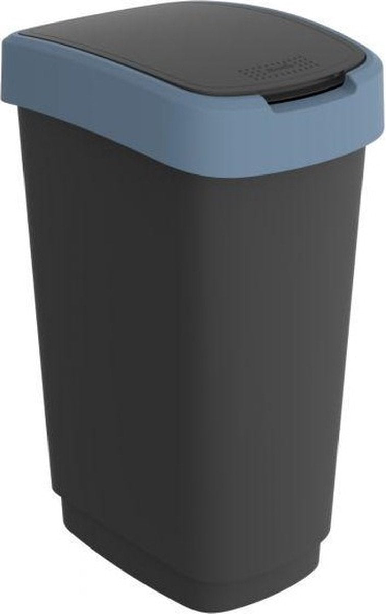 Rotho Twist Abfallbehälter 50l Horizontblau Anthrazit