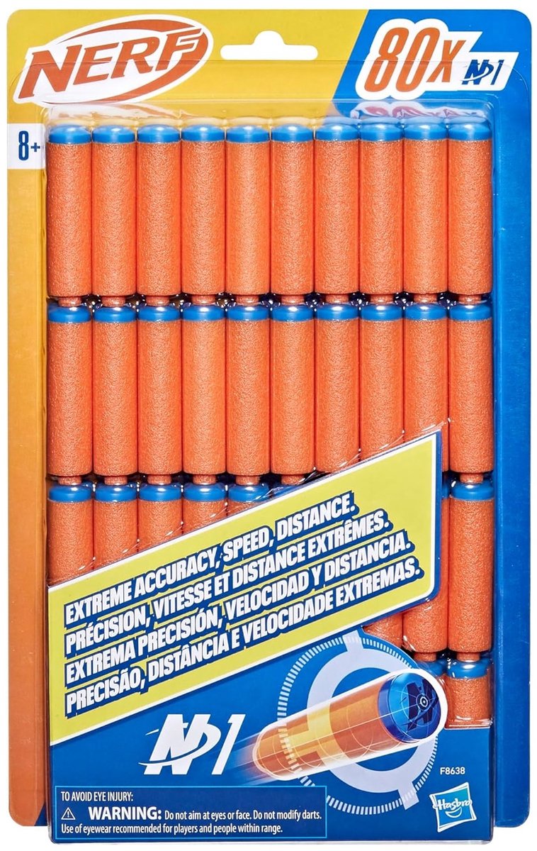 Nerf N Series N1 Darts, 80 Darts, nur zur Verwendung mit N Series Blastern, Outdoor-Spiele
