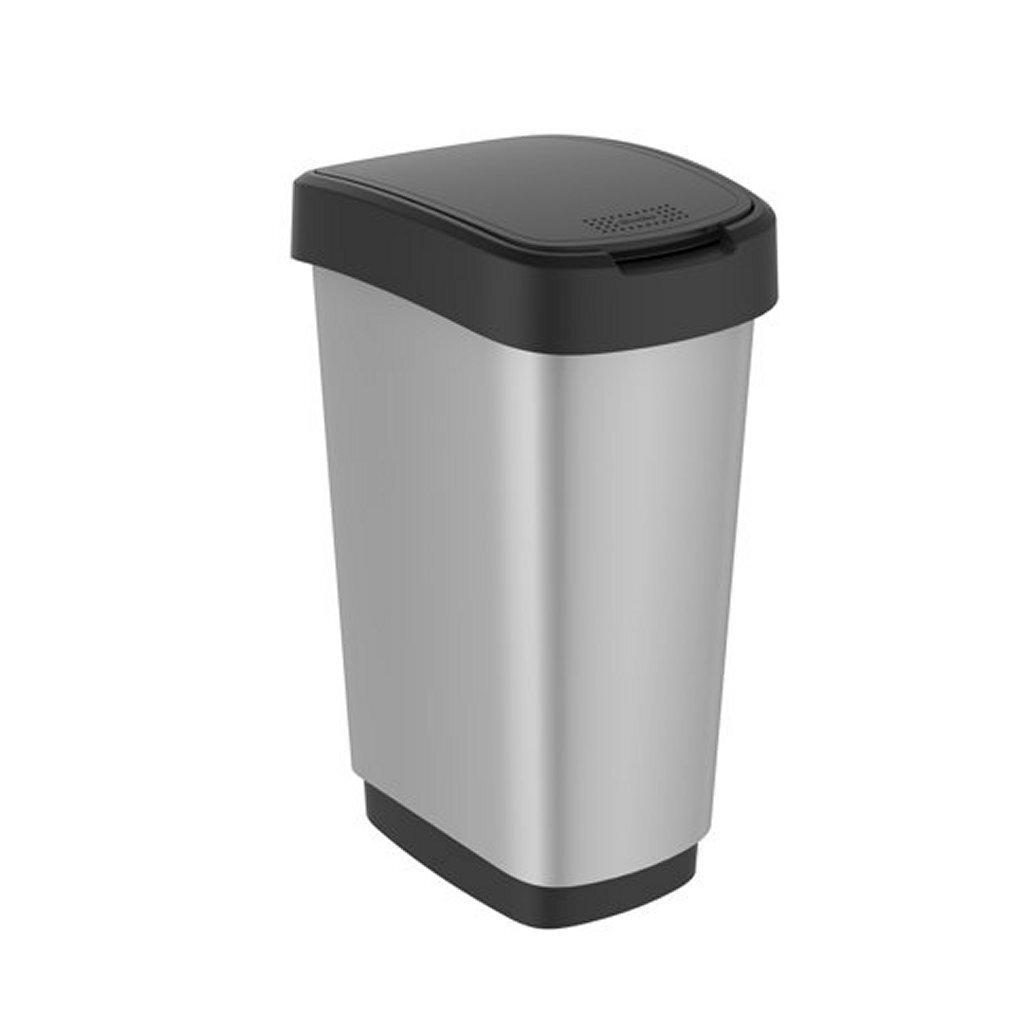 Rotho Twist Abfallbehälter 25l Silbermetallic
