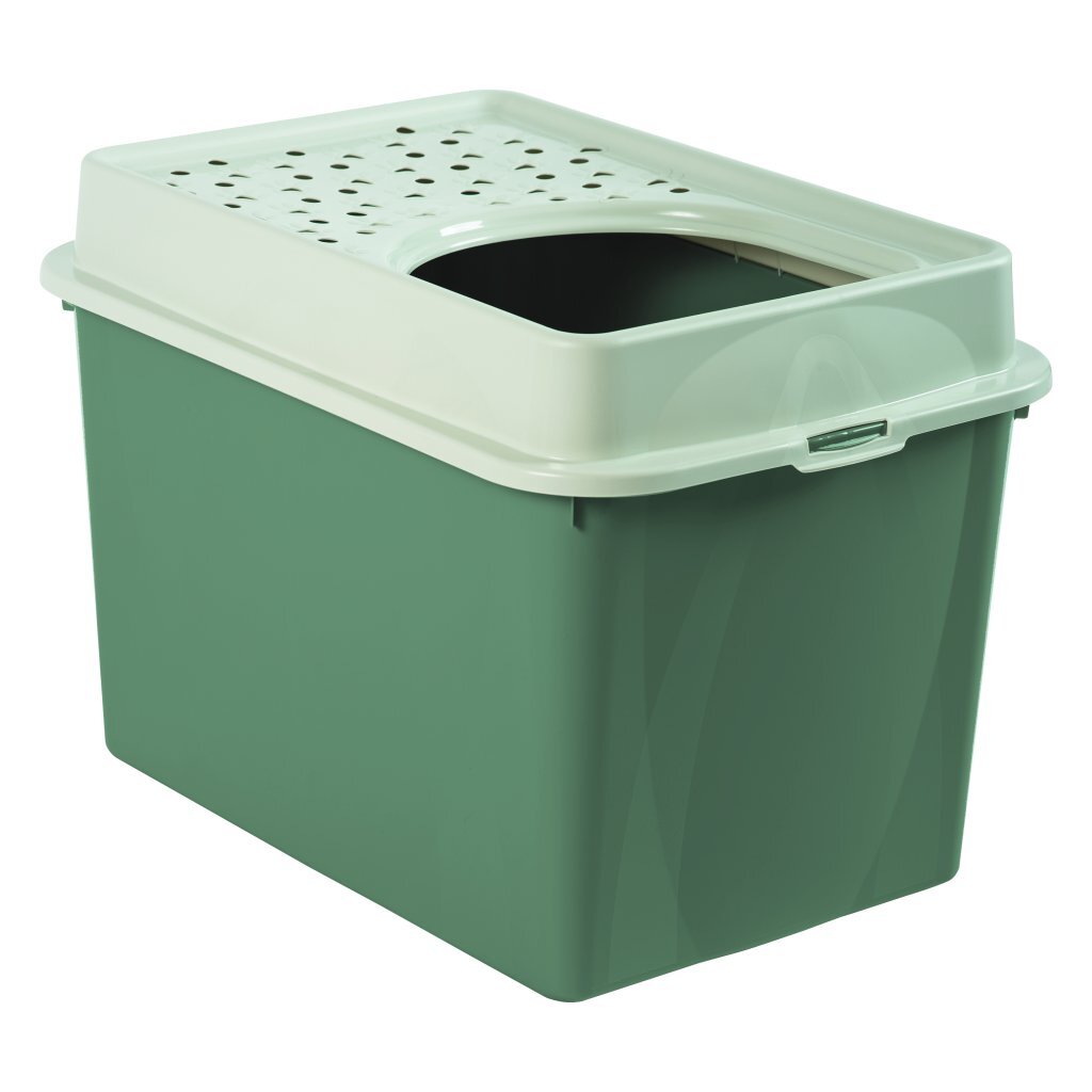 Rotho Eco Berty Katzentoilette mit oberem Eingang, grüner Sand