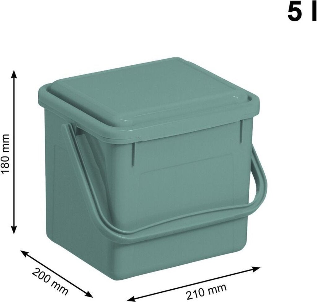 Rotho Abfallbehälter 4,5 l Bio Mistelgrün | 2 Stk
