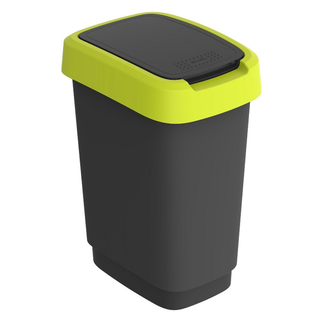 Rotho Twist Abfallbehälter 10l Limette Anthrazit