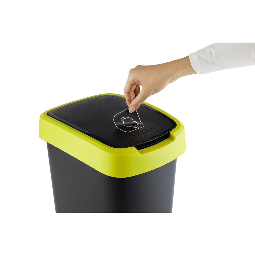 Rotho Twist Abfallbehälter 10l Limette Anthrazit
