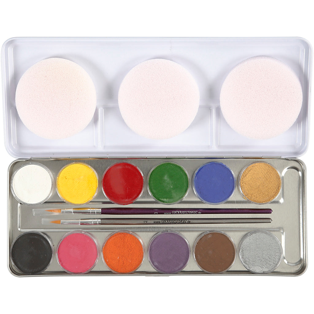 Eulenspiegel Gesichtsfarbe, verschiedene Farben, 12 Farben 1 Set
