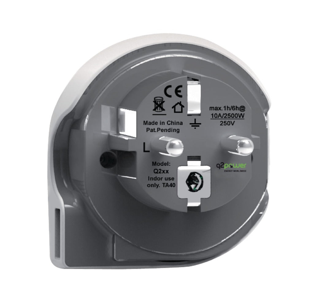Q2 Power 1.100110 Reiseadapter Welt-zu-Europa USB geerdet