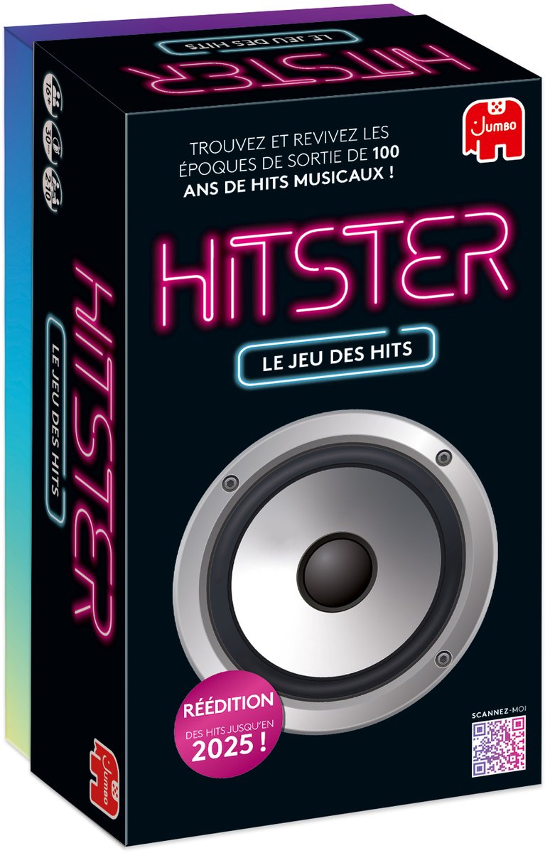 Hitster Jumbo - Original - Französischsprachiges Partyspiel - Actionspiel - Französische Ausgabe - Musikspiel ab 16 Jahren