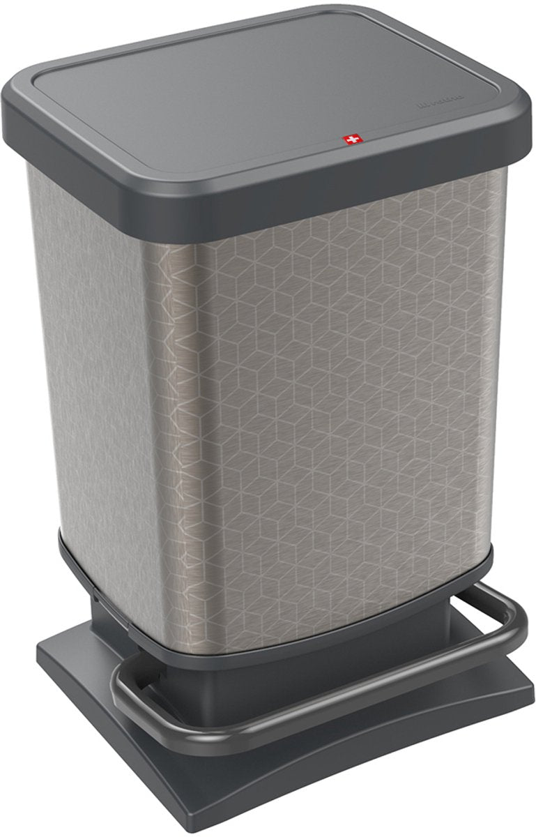 Rotho Paso Treteimer - Abfalleimer 20l - BPA-frei - Grau