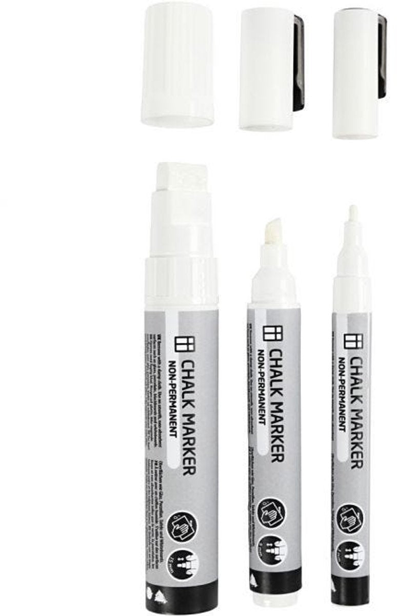 Creativ Company Chalkstifts White, 3st.