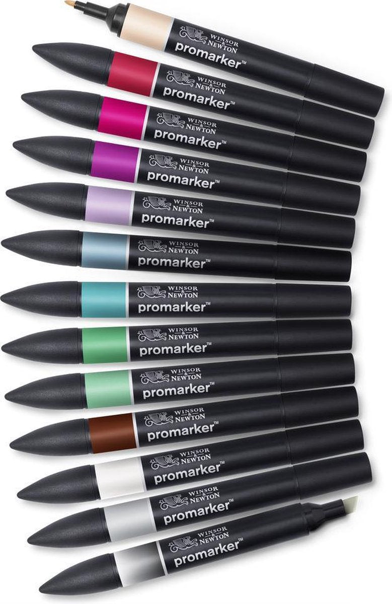 Winsor Newton 0290142 Promarker™ 12+1 Manga Chibi | Professionelle Layoutmarker, Alkoholmarker