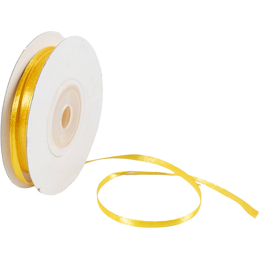 Creativ Company Satinband, B: 3 mm, sonnengelb, 30 m 1 Rolle