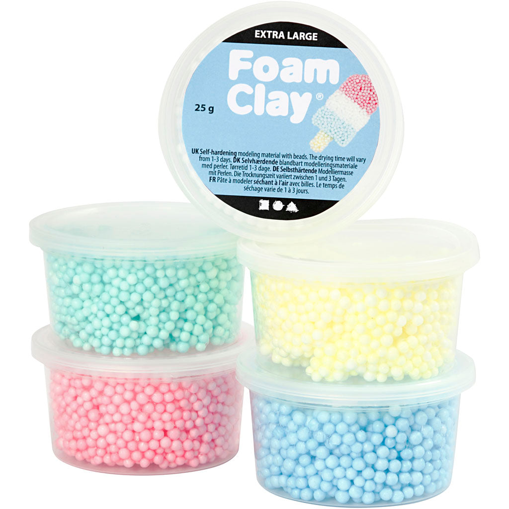 Creativ Company Foam Clay extra groß, 5 Farben