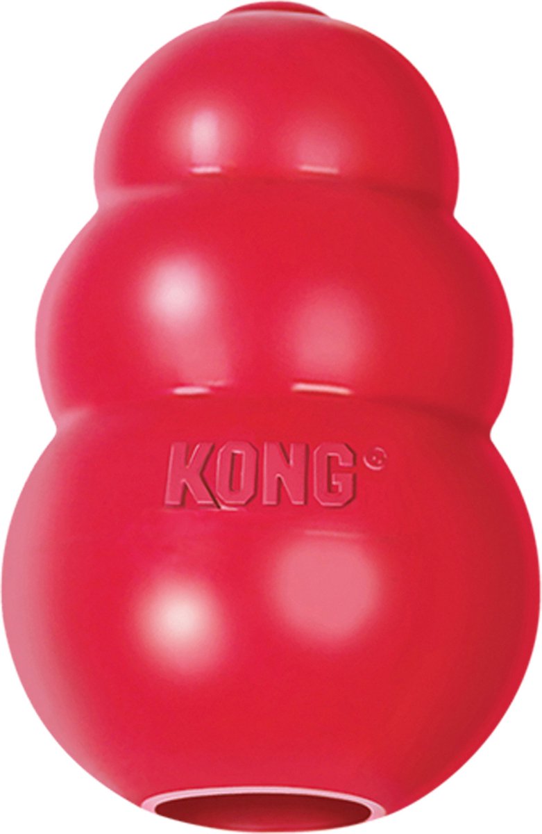 Kong Classic – Snackball-Hundespielzeug – Gummi – 10,16 cm – Rot – Größe L